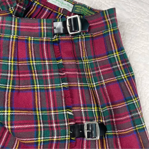 🔥Vintage John Morrison Edinburgh Kilt 100% Wool Tartan Paid Pleated Wrap Skirt - Picture 8 of 15